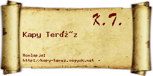 Kapy Teréz névjegykártya